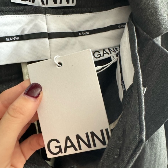 Ganni-NWT Platinum Grey Draped Suiting - Picture 7 of 14